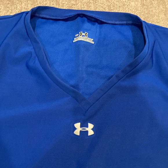 UA blue compression sleeveless tee, Sz M - Picture 2 of 3